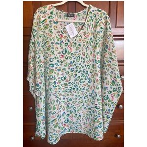 Oversized Colored Leopard Top